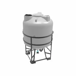Емкость ЦКТ 5000 л с патрубком 90мм с фланцем под плотность до 1,2 г/см3 белая в обрешетке