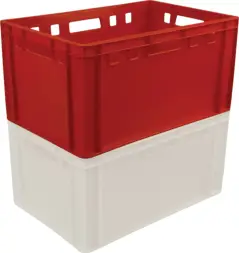 Ящик пластиковый сплошной Е3 (евроформат), 600x400x300 мм, 61 л, зеленый [210]