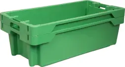 Ящик пластиковый сплошной, 800x400x225 мм, 72 л, зеленый [211]