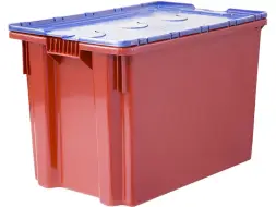 Ящик пластиковый сплошной с крышкой, 600x400x415 мм, 75 л, красный [605-1 SP]
