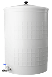 Бочка пластиковая садовая с краном 3/4&quot; из латуни для дождевой воды и полива, 150л, белый [382]