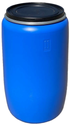 Бочка пластиковая с крышкой и металлическим обручем, 127 л, синий [22010005]