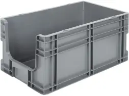 Евроконтейнер пластиковый с вырезом SPK 27 AV, 510х290х235 мм, серый
