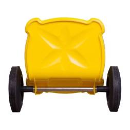 Мусорный контейнер пластиковый для ТБО/ТКО на колесах с крышкой, 120 л, зеленый