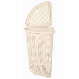 Корзина для белья угловая, 50л, бежевая