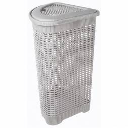 Корзина для белья угловая, 50л, светло-серый