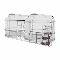 Комплект ПОЛНОГО слива с заправочным модулем и площадкой для мотопомпы G2 на две емкости TRF