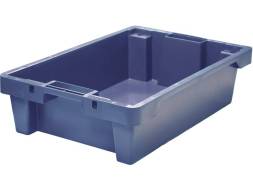 Ящик пластиковый со сплошными стенками и дном, 600х400х150 мм, синий [225]
