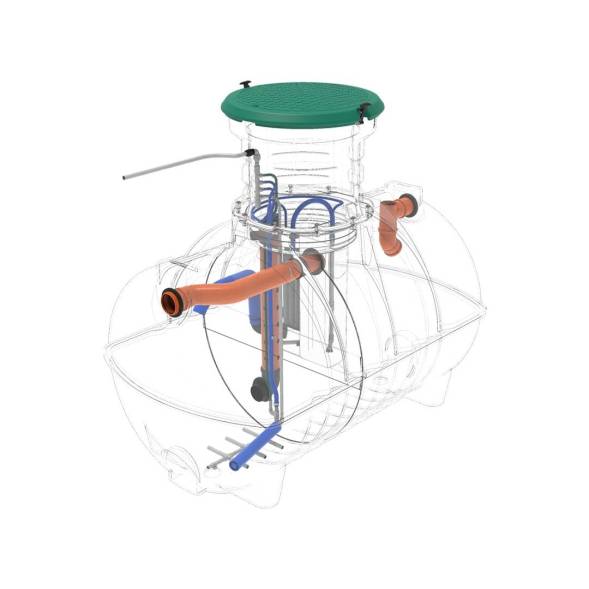Автономная канализация Rostok Ground 6 с горловиной 600 мм и принудительным отведением, 2800л, черный [5042.2800.899.002]