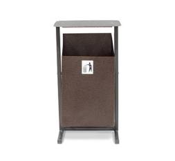 Урна металлическая уличная квадратная с крышкой, 24 л